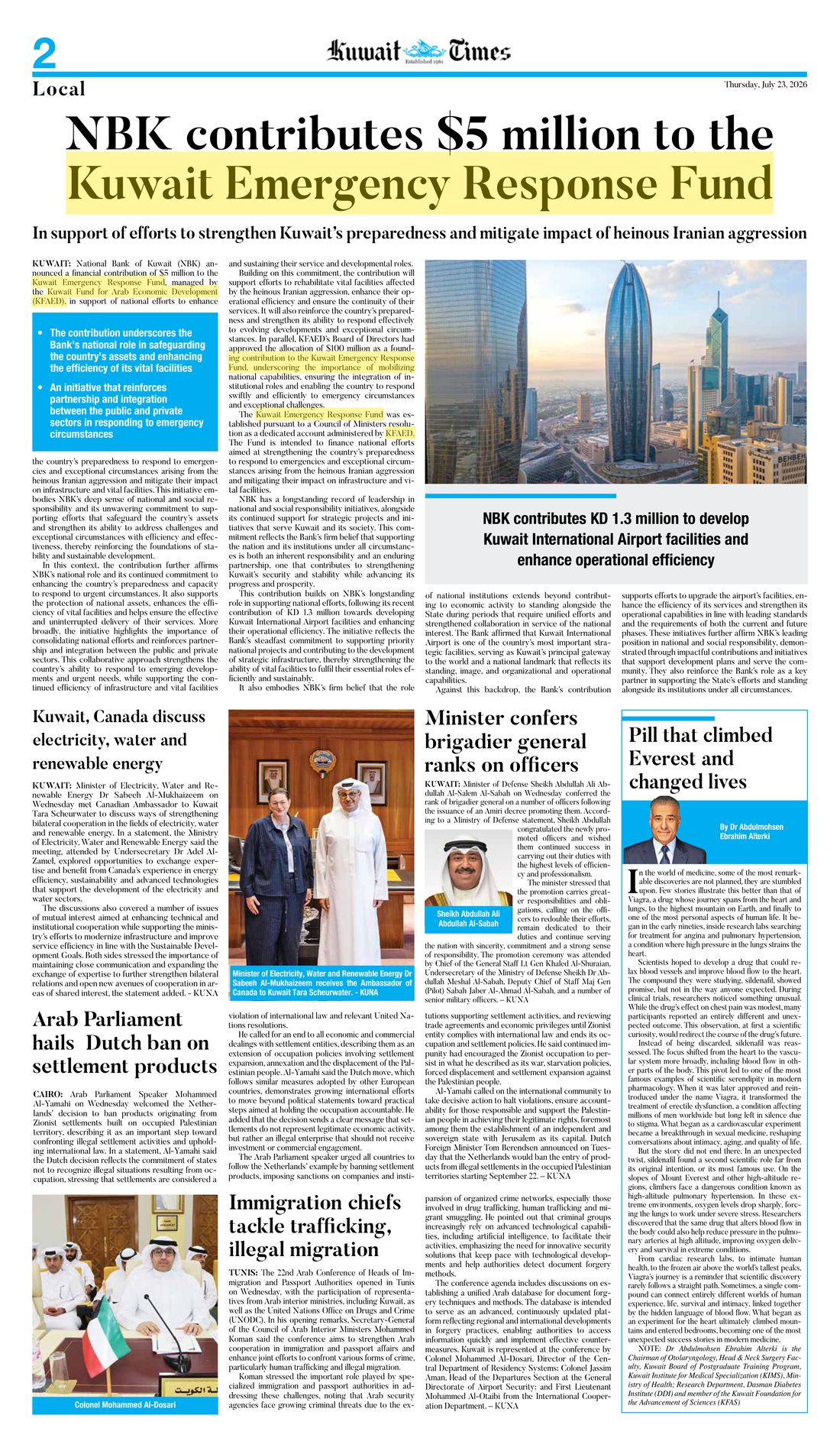 Kuwait Times clipping