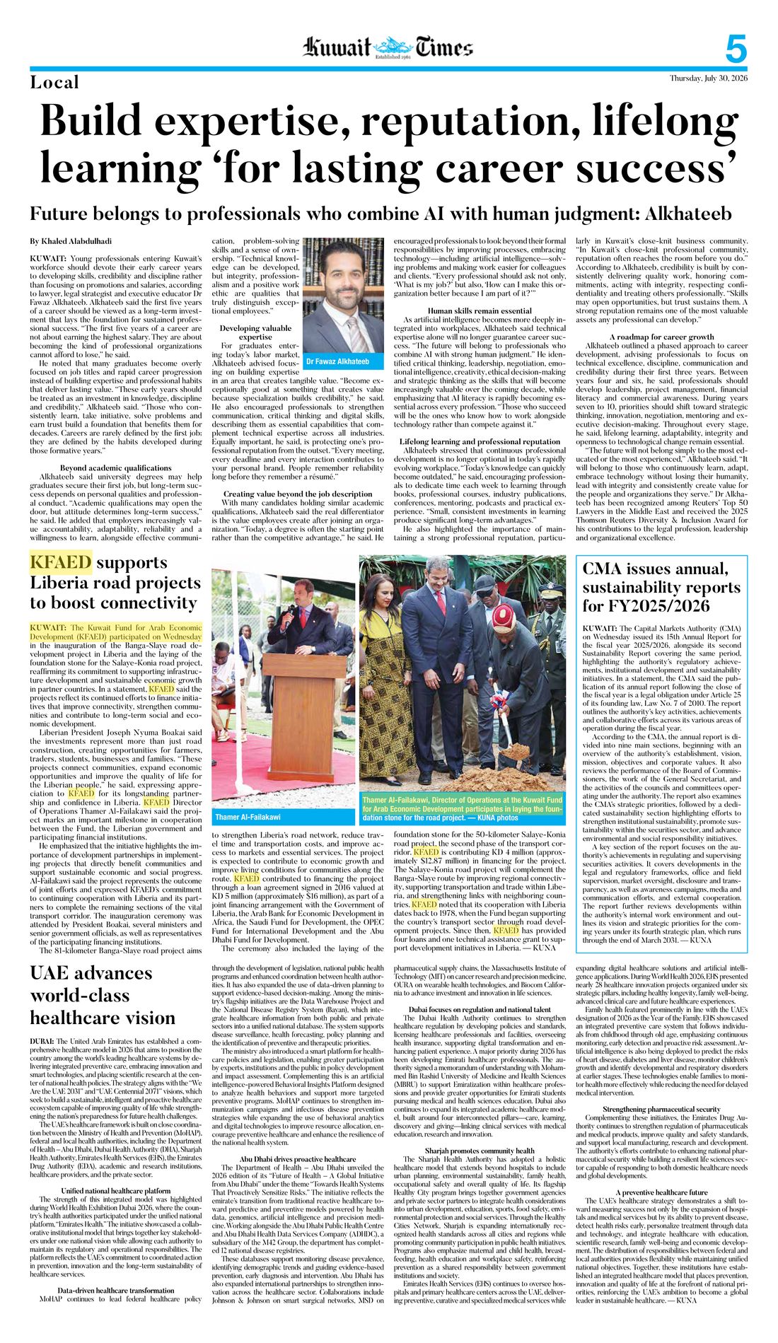 Kuwait Times clipping