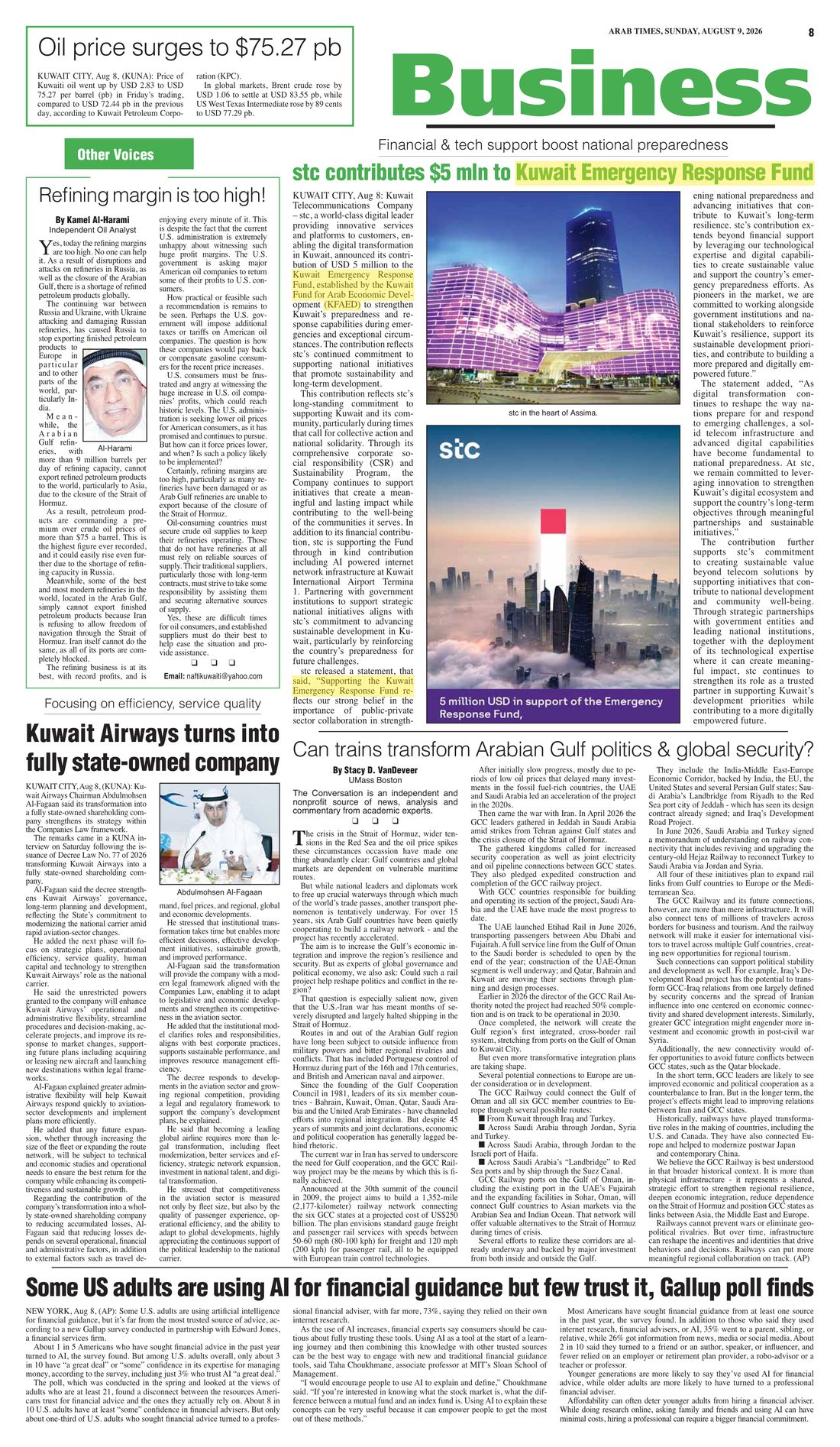 Arab Times clipping