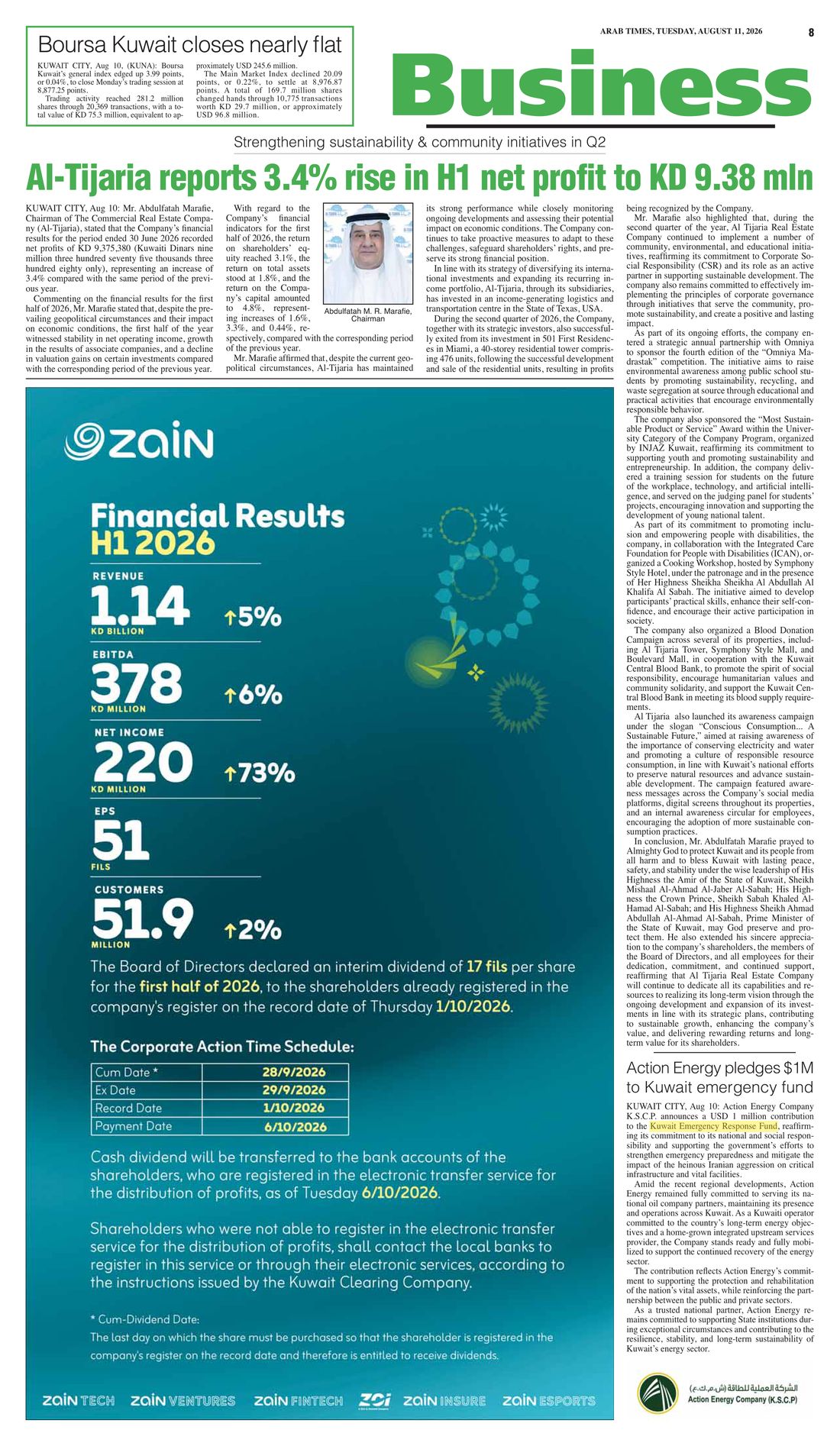 Arab Times clipping