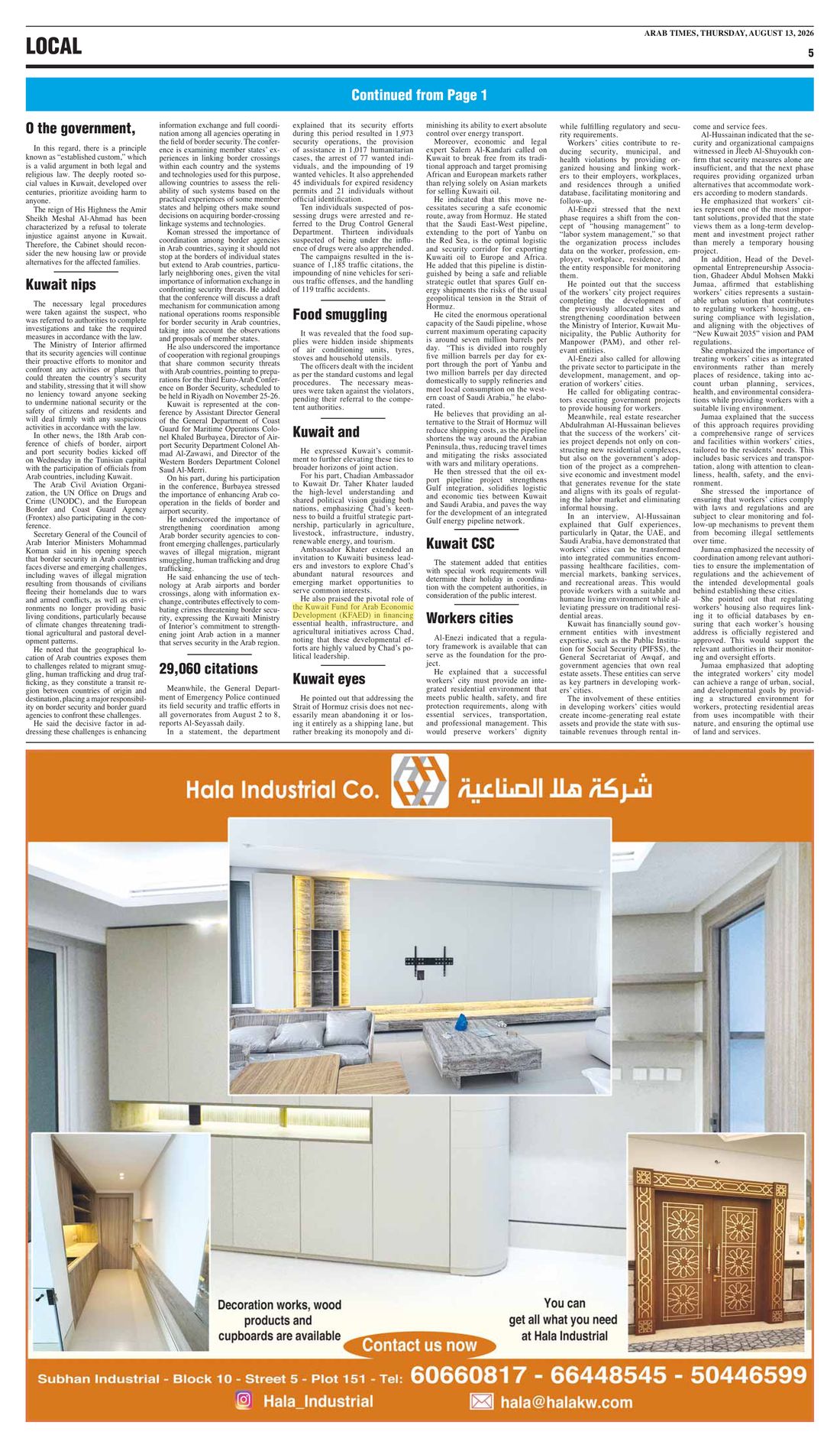 Arab Times clipping