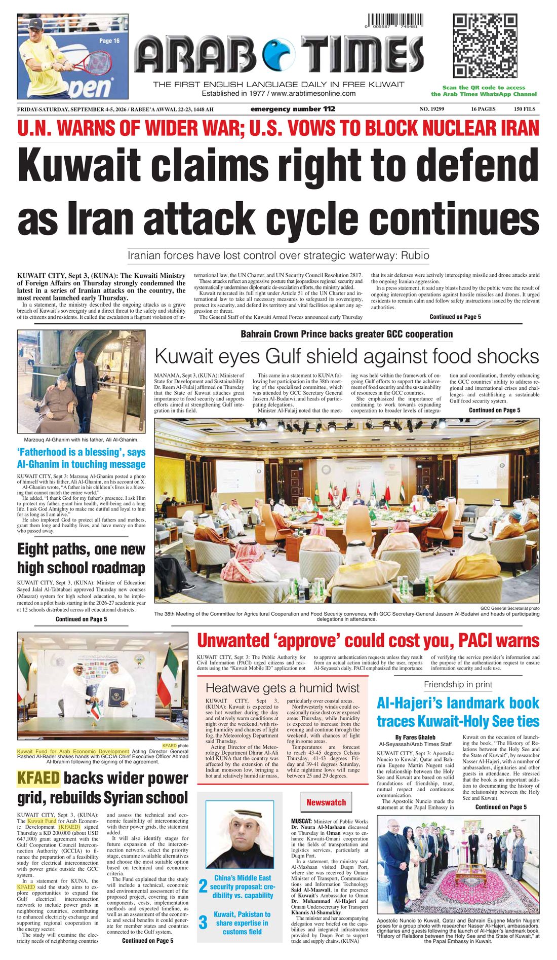 Arab Times clipping
