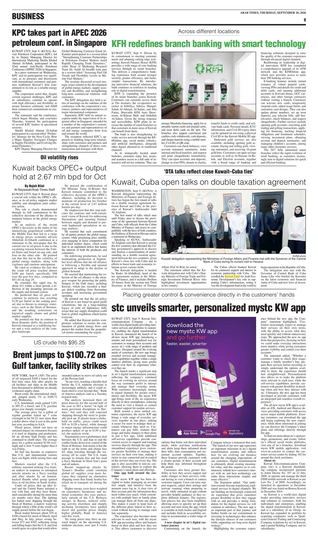 Arab Times clipping