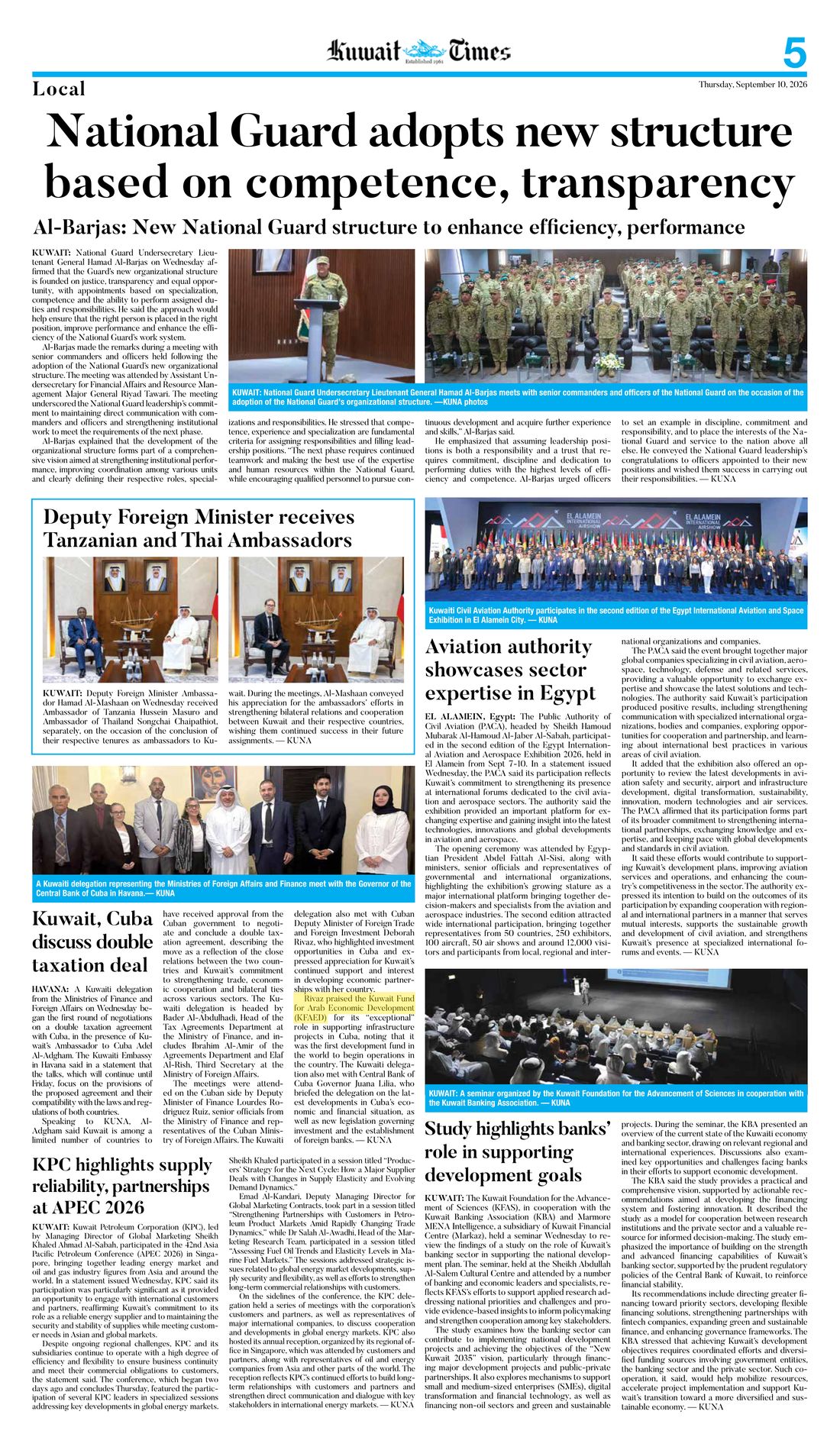 Kuwait Times clipping