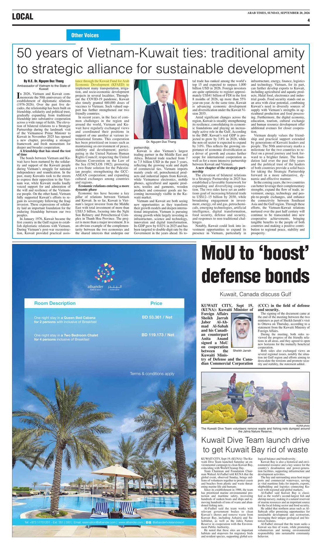 Arab Times clipping
