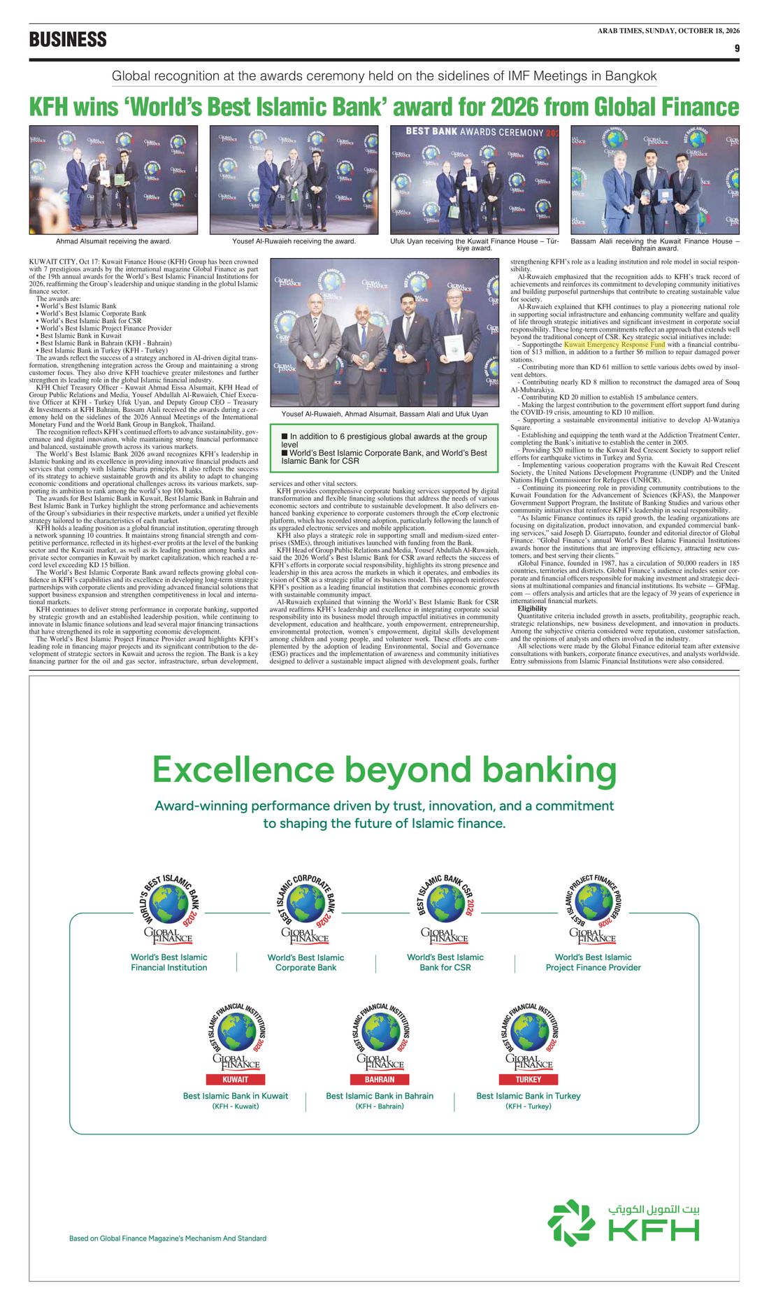 Arab Times clipping